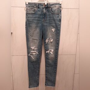 Maurices Distressed Medium Blue Jeans Size 10 Excellent Used Condition